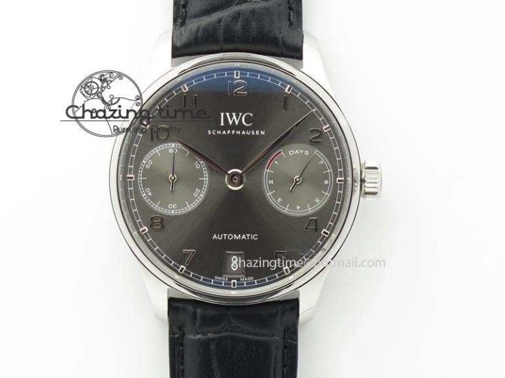 MIROTIME 0105 Portuguese Real PR IW500106 ZF 1:1 Best Edition Grey Dial On Black Leather Strap A52010 V Versatile 7306